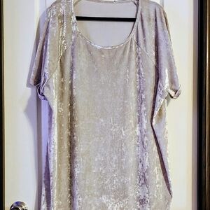 Avenue Shimmering Velvet Tunic in Cream